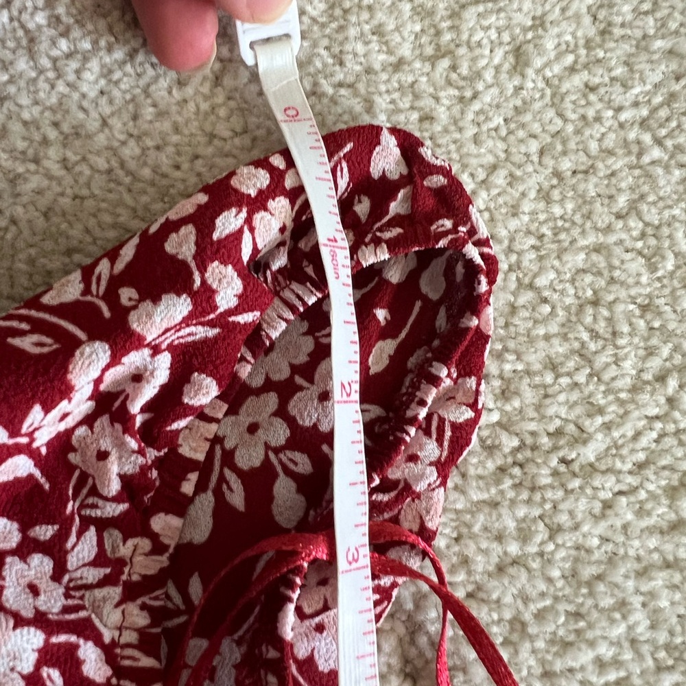 Reformation Cello Midi Dress, red with white floral size XS extra small - Picture 9 of 12
